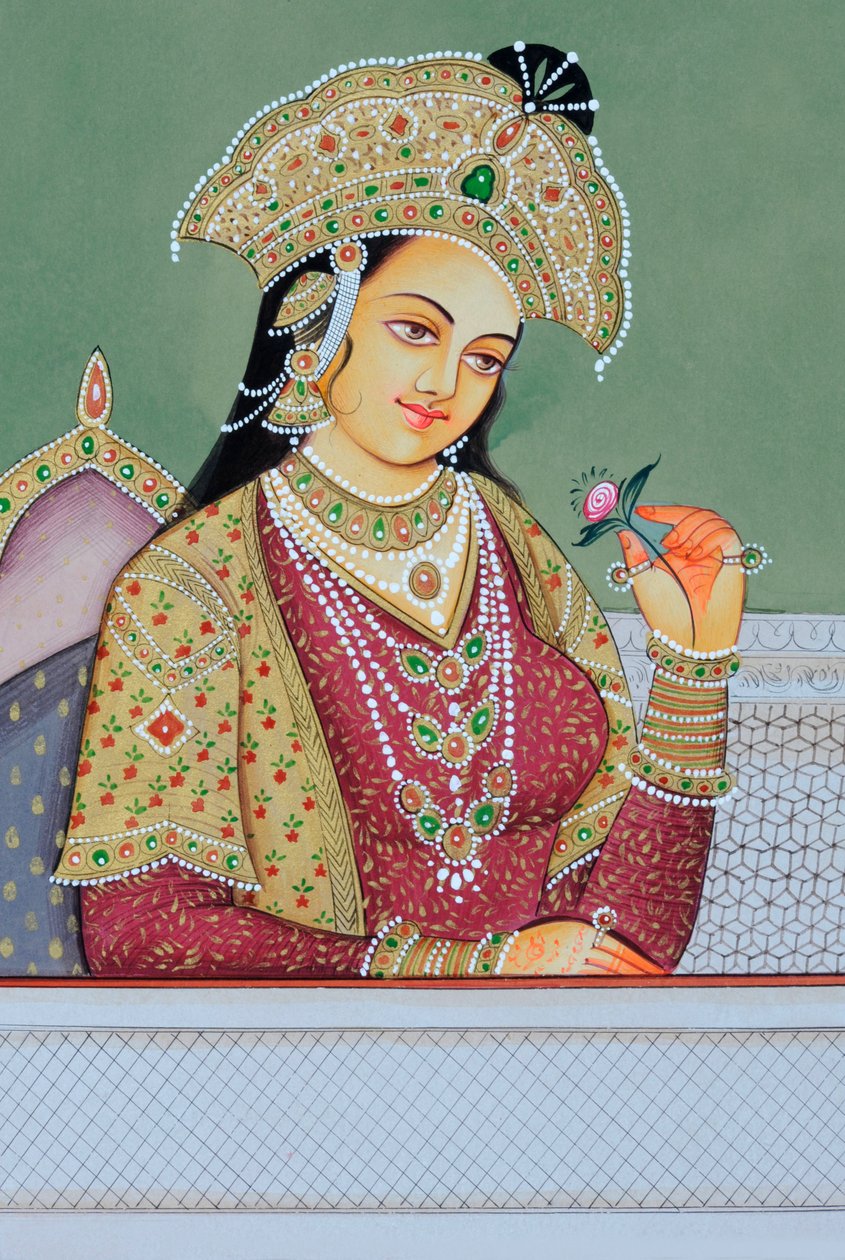 Miniaturní malba mughalské královny Mumtáz Mahal od School Indian