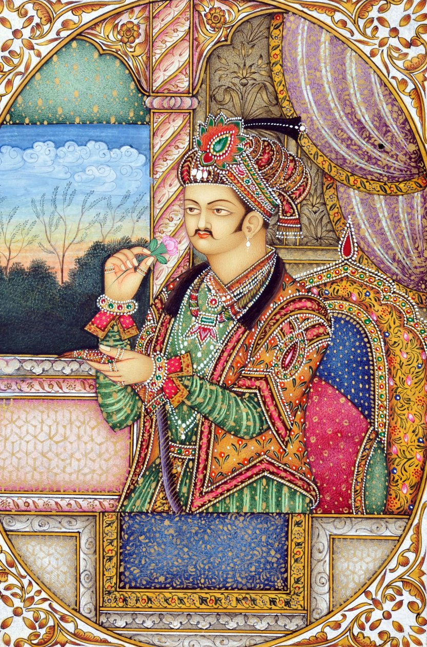 Miniaturní malba mughulského císaře Džahángíra Indie Asie od School Indian