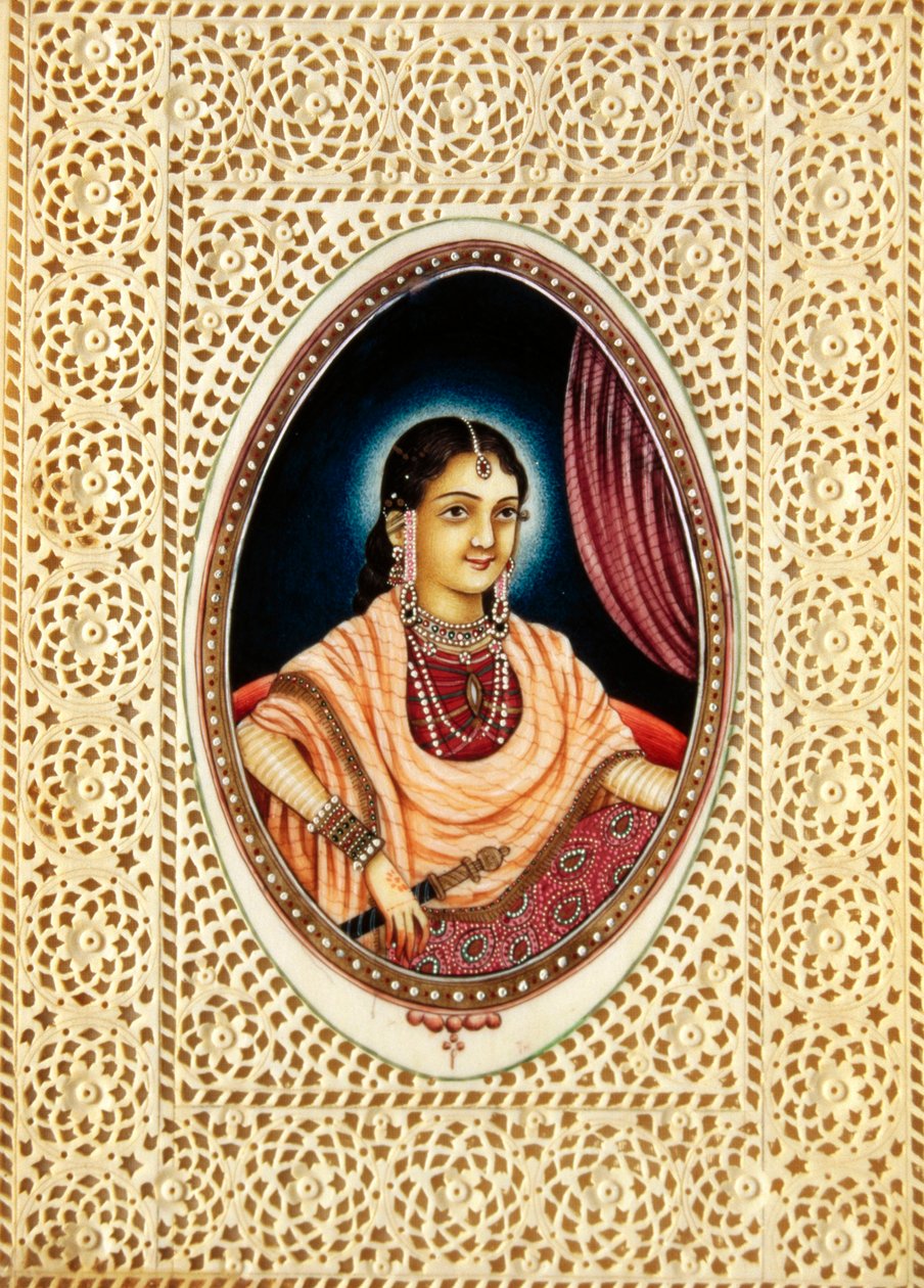 Miniaturní obraz Mumtáz Mahal na slonovině od School Indian