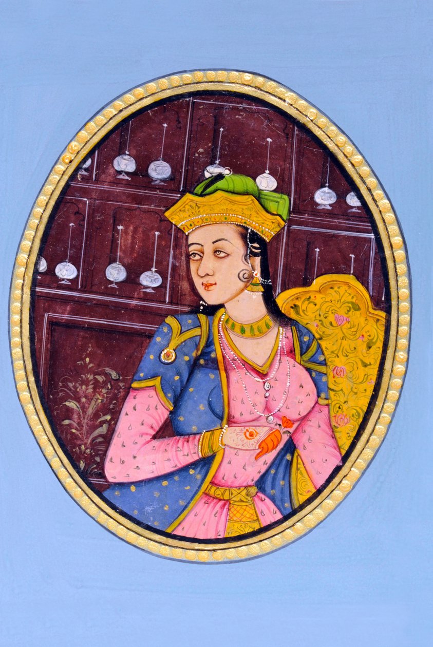 Miniaturní malba královny Mumtaj Mahal Indie Asie od School Indian
