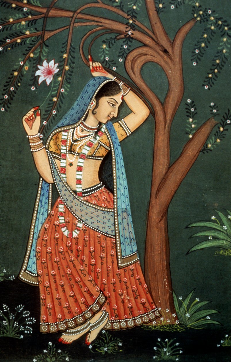Miniaturní malba mladé ženy od School Indian
