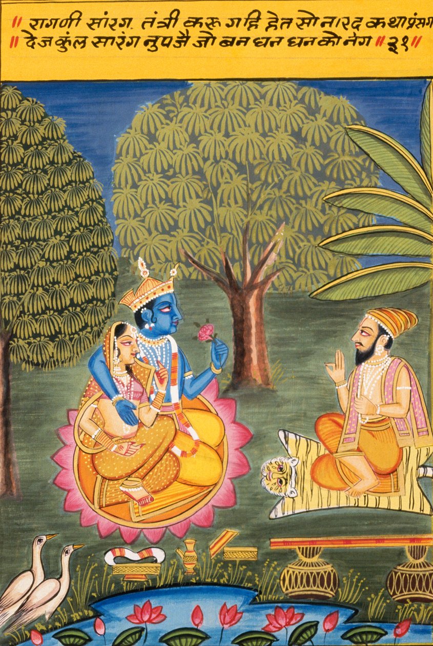 Miniaturní malba na papíře , Ragini Sarang, škola Nathdwara od School Indian