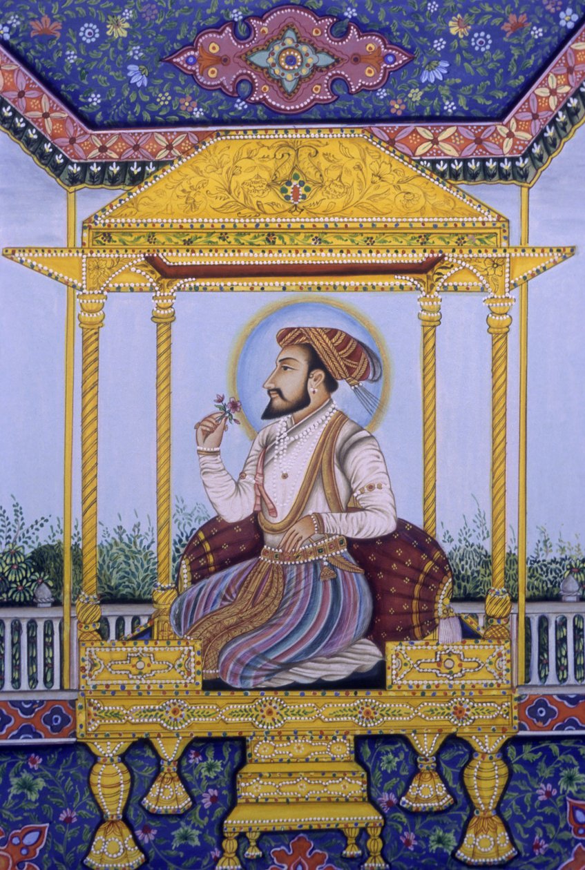Miniatura mughalského císaře Šáhdžahána od School Indian
