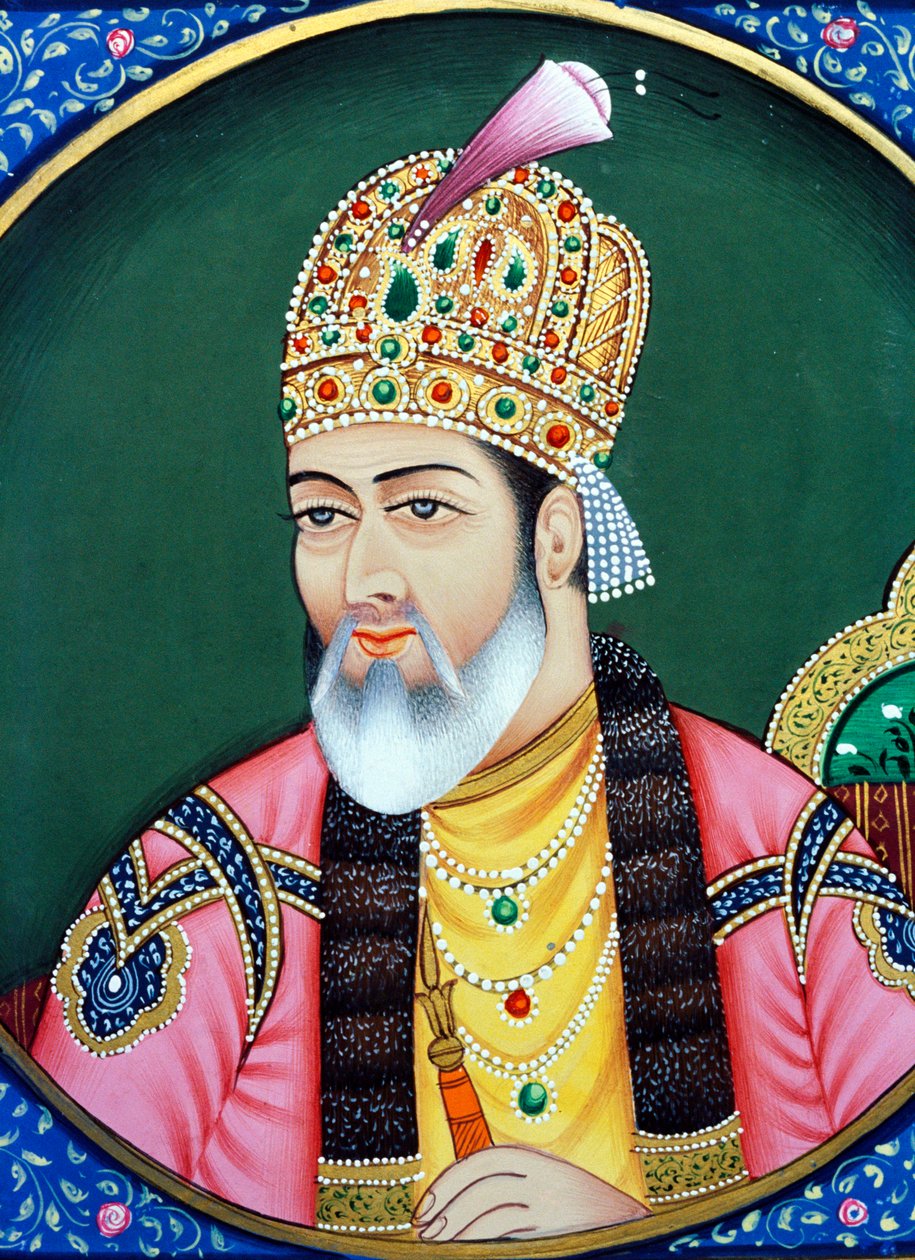 Mughalský císař Šáhdžahán Miniaturní malba na papíře od School Indian