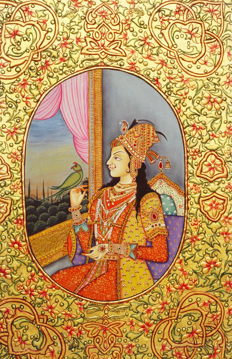 Mughalská princezna Mumtaz Mahal Miniaturní malba od School Indian
