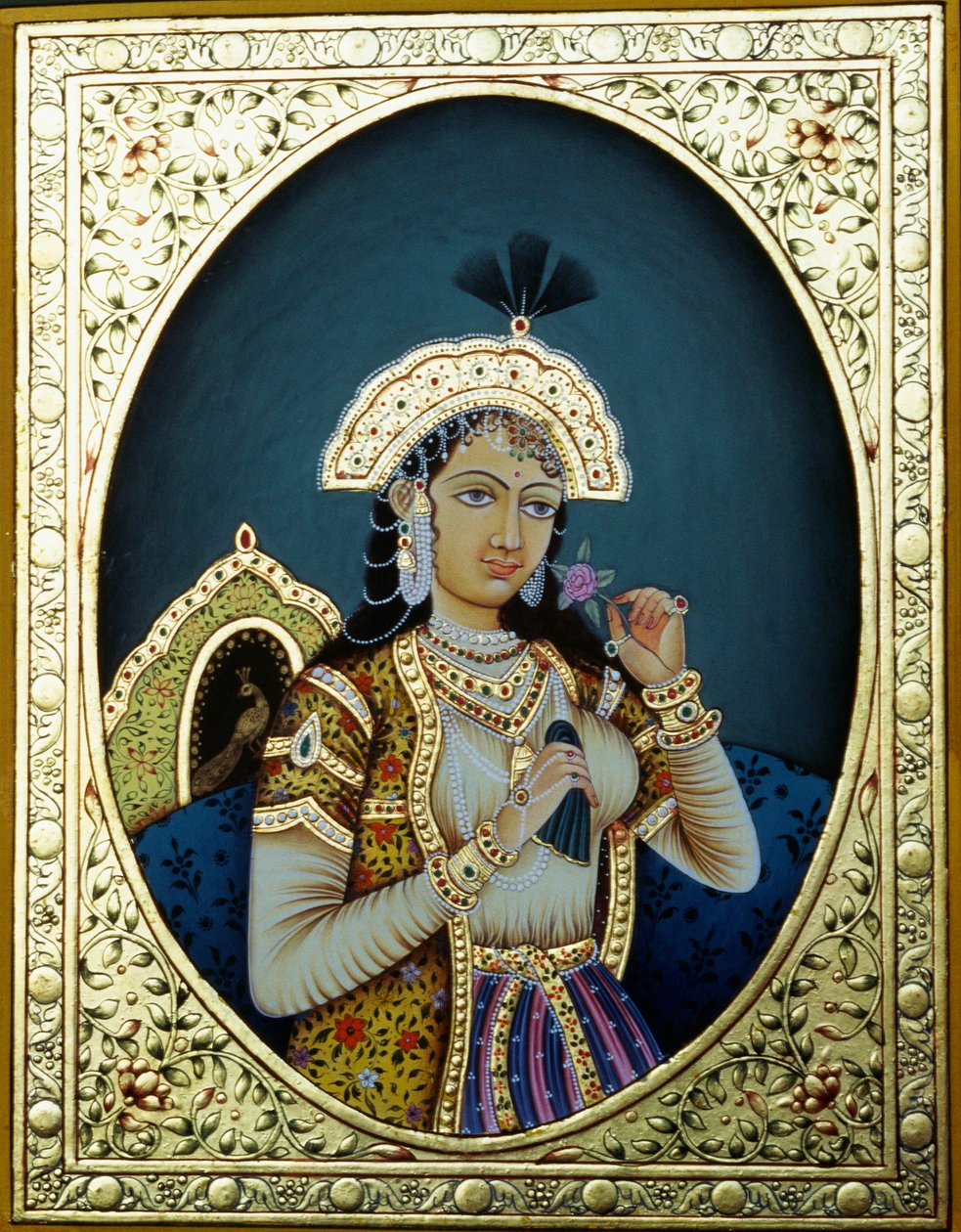 Mughalská princezna Mumtaz Mahal Miniaturní malba na papíře od School Indian