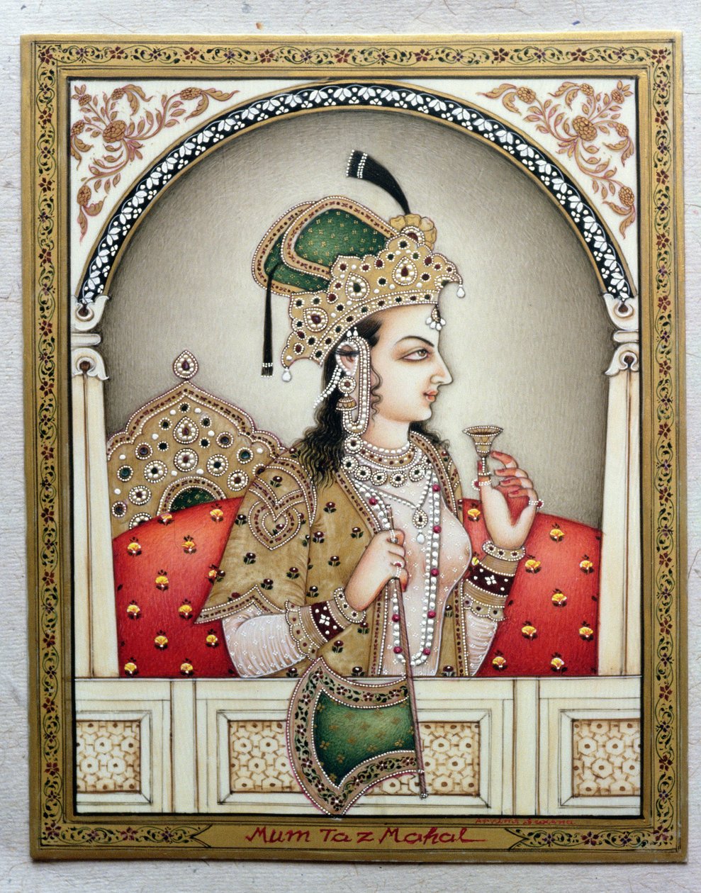 Portrét Arjumand Banu Begum (zemř. 1631) Mumtáz-i Mahal od School Indian