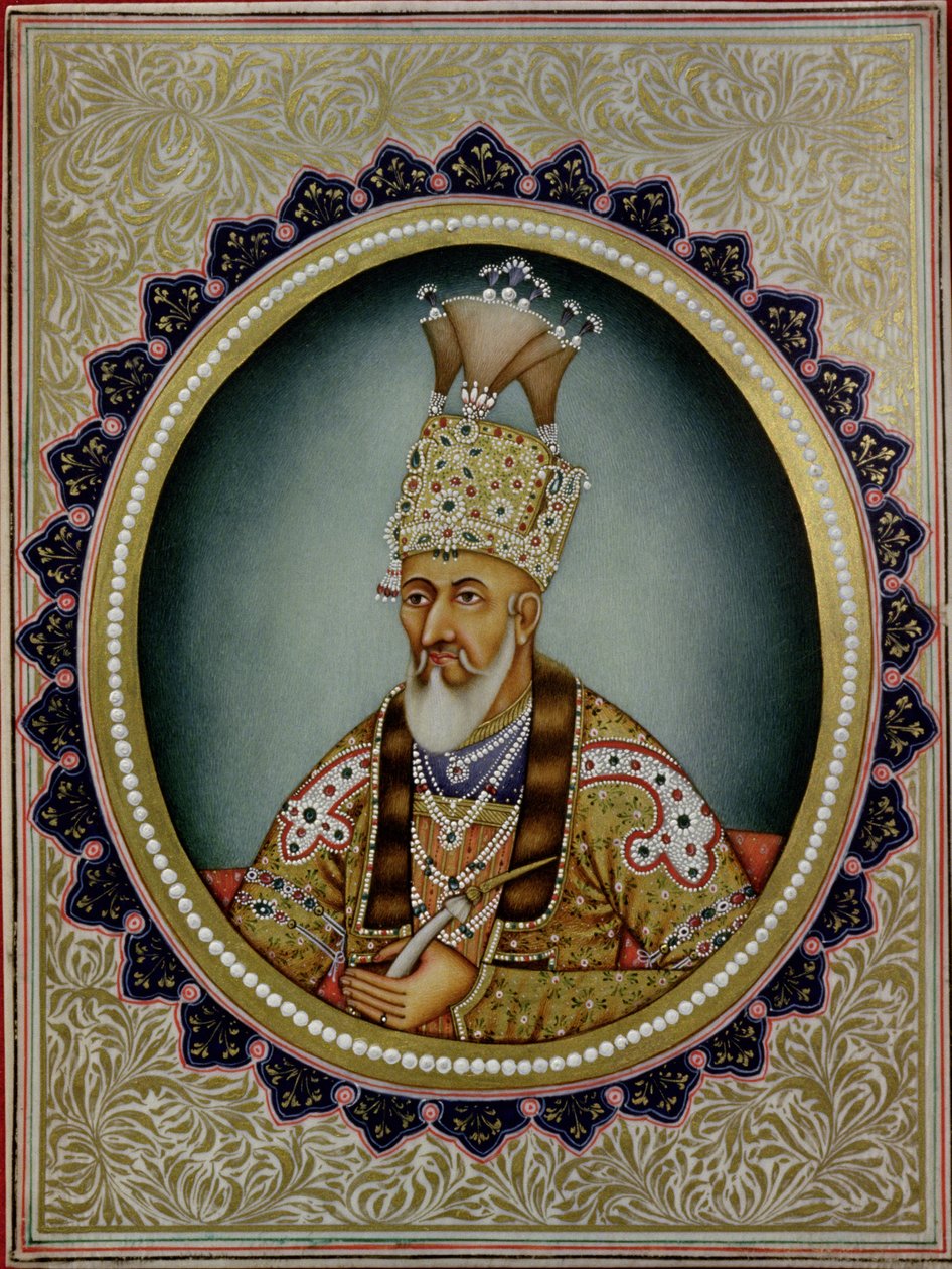 Portrét Bahádúra Šáha II (1775-1862) od School Indian