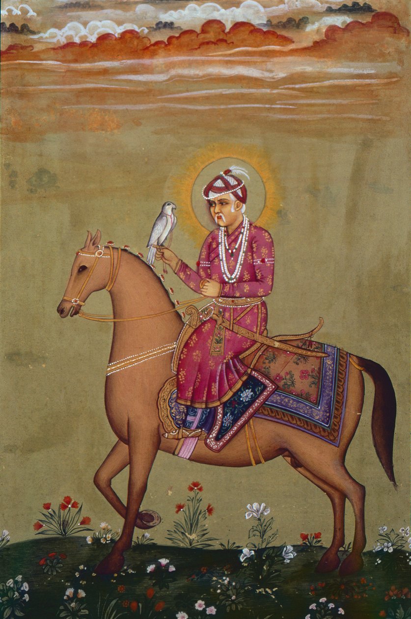 Portrét císaře Džahángíra (1569-1627) (kvaš na papíře) od School Indian
