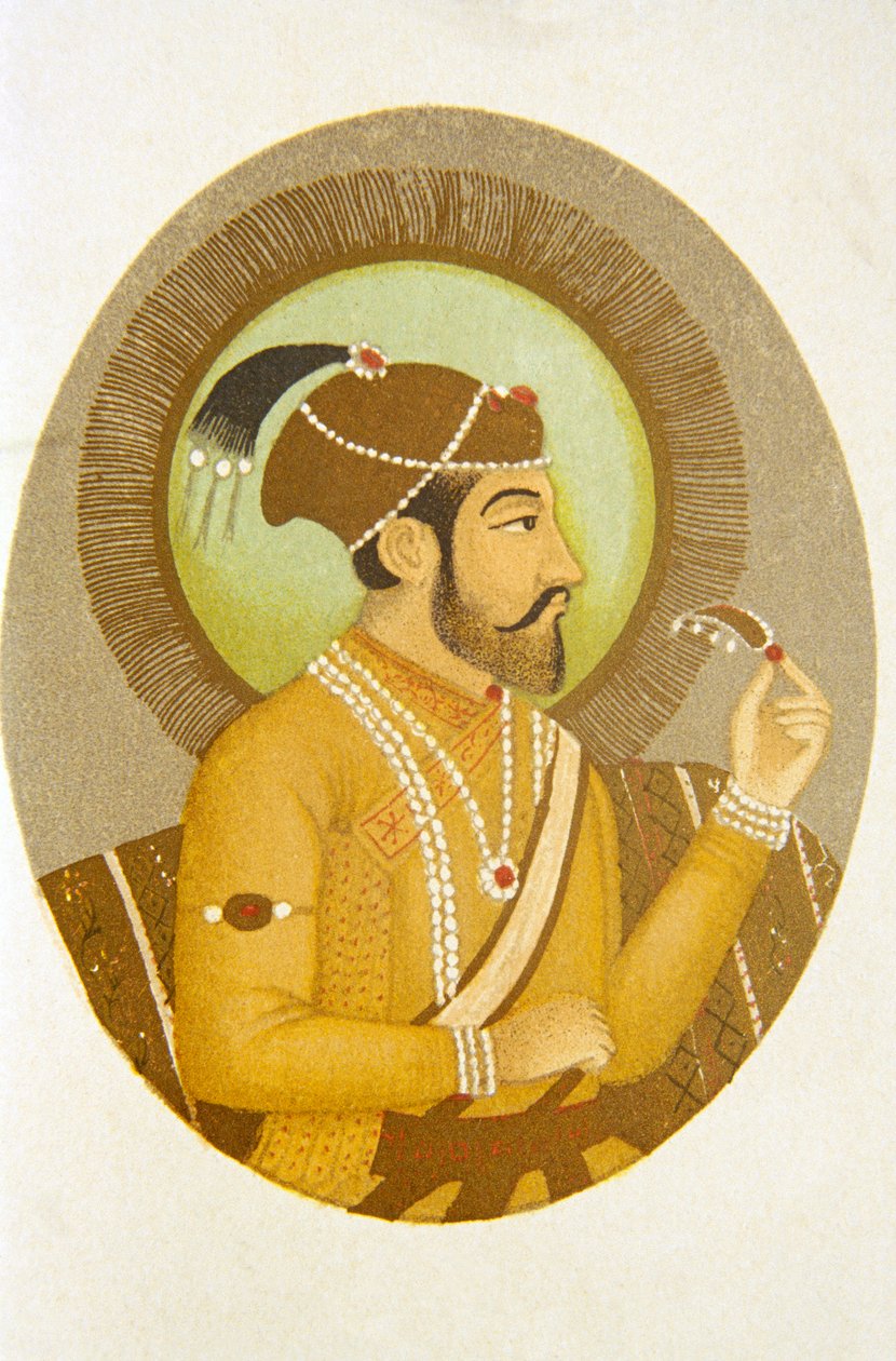 Portrét mughalského císaře Aurangzeba, Indie od School Indian