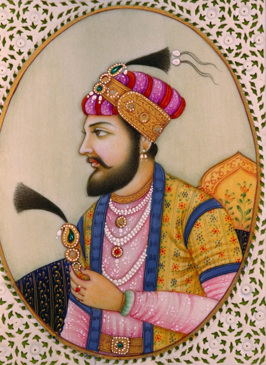 Portrét mughalského císaře Shah Jahan Covey Painting od School Indian