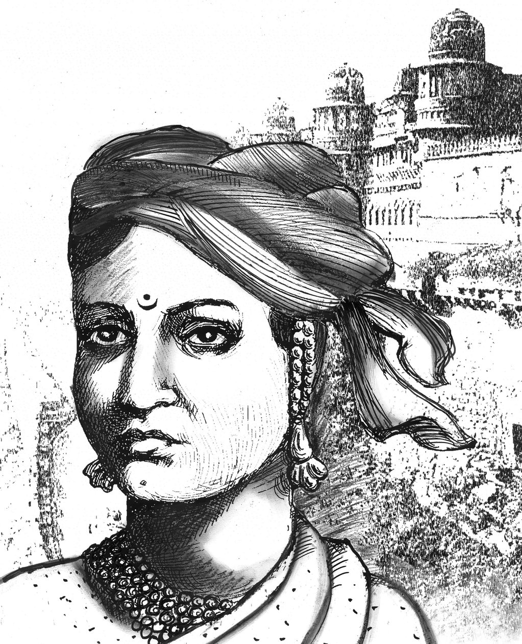 Rani Lakshmibai (litografie) od School Indian