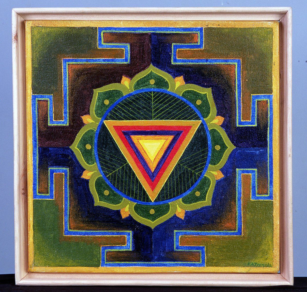 Obraz Šiv Jantra (pigment na desce) od School Indian