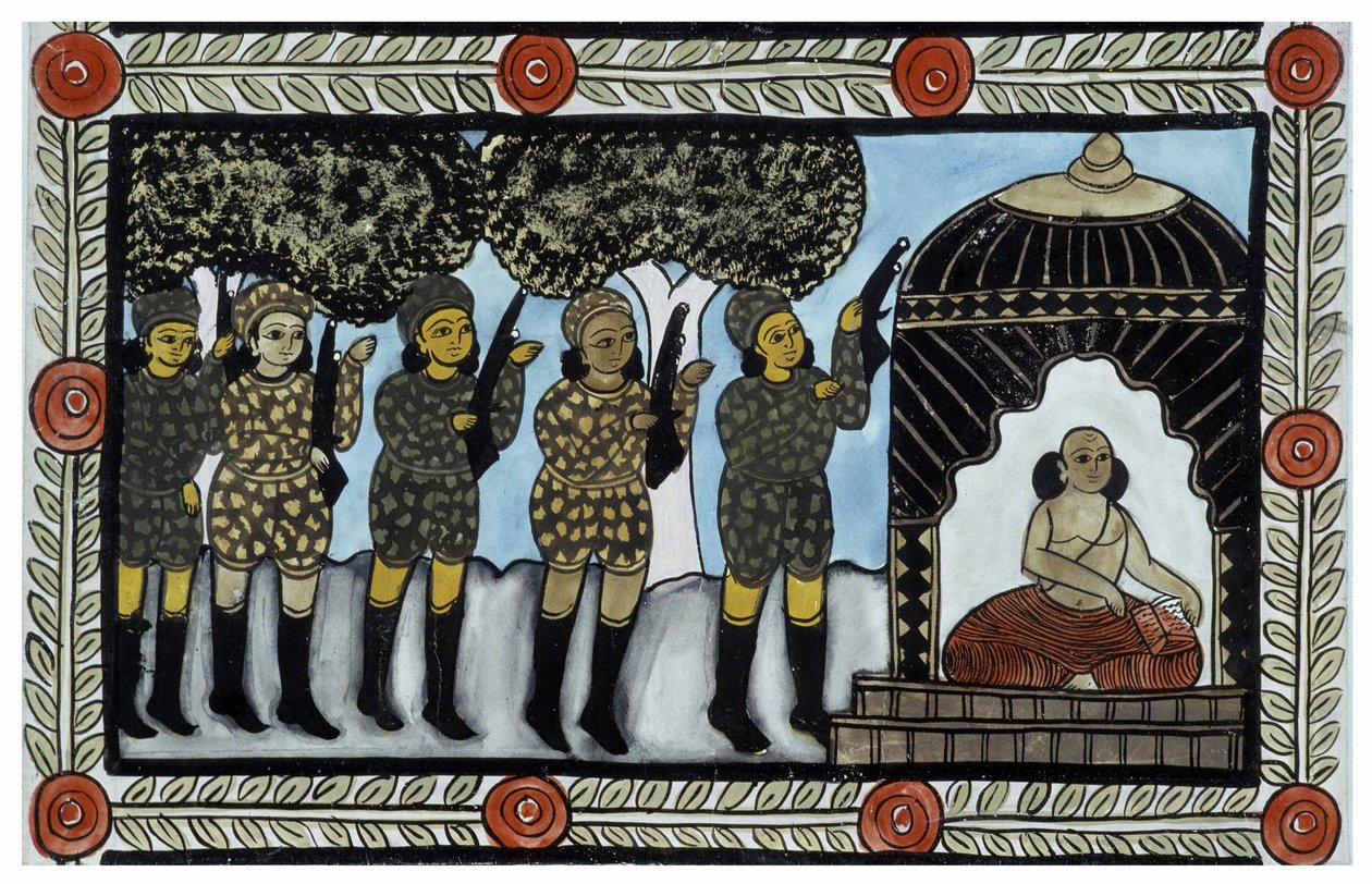 Příběh o útocích z 11. září 2001 vyprávěný obchodníky Baul z Bengálska. Obraz, série, číslo 2/9, Bengálsko. od School Indian