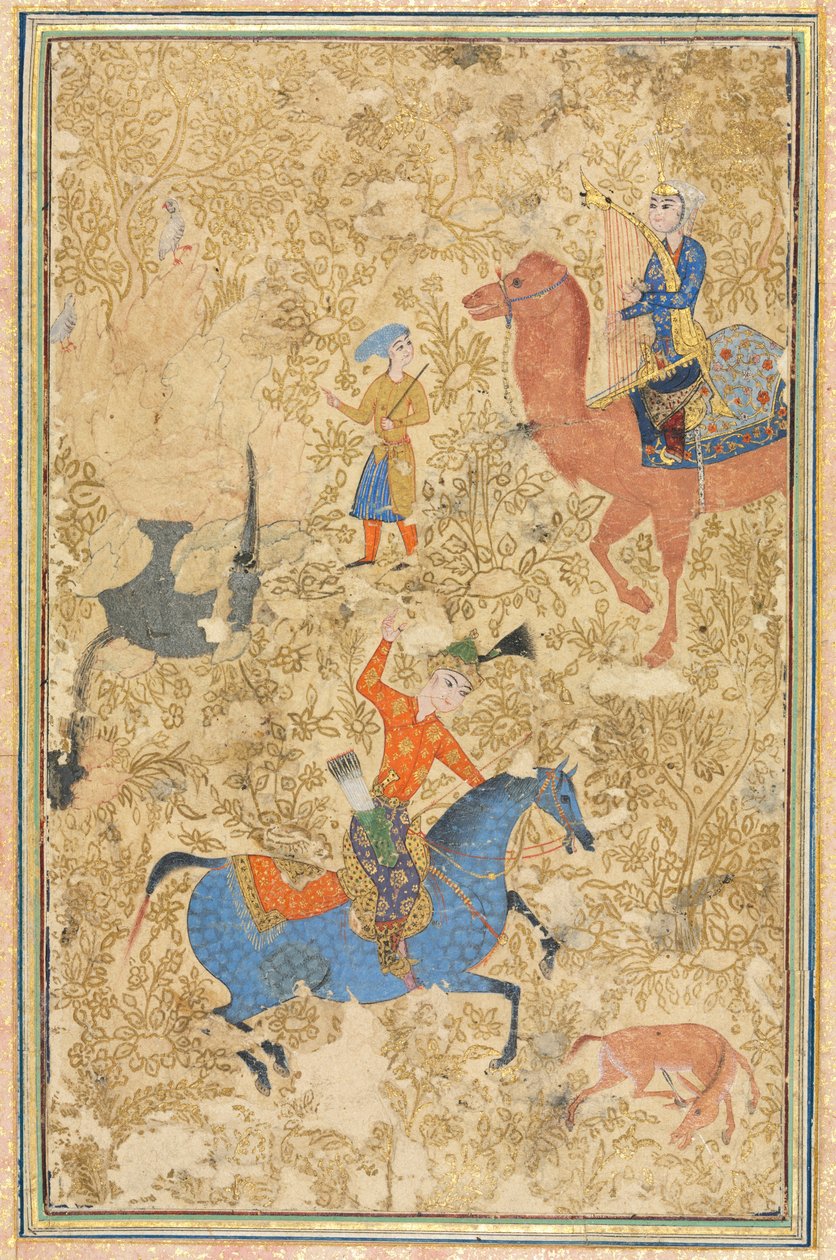 Bahram Gur ja Azada, Firdausin Shahnamasta (kuninkaiden kirja) (940-1019 tai 1025) od School Iranian