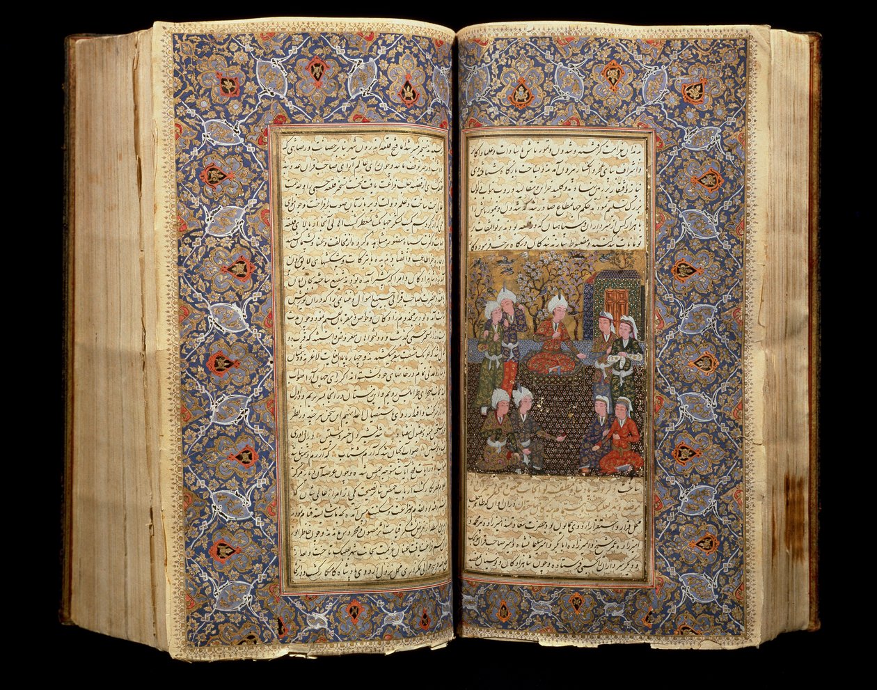 Dvojstrana otevřené knihy rukopisů Safavid (1502-1722) (Írán) 1650 Káhira, Muzeum islámského umění od School Iranian