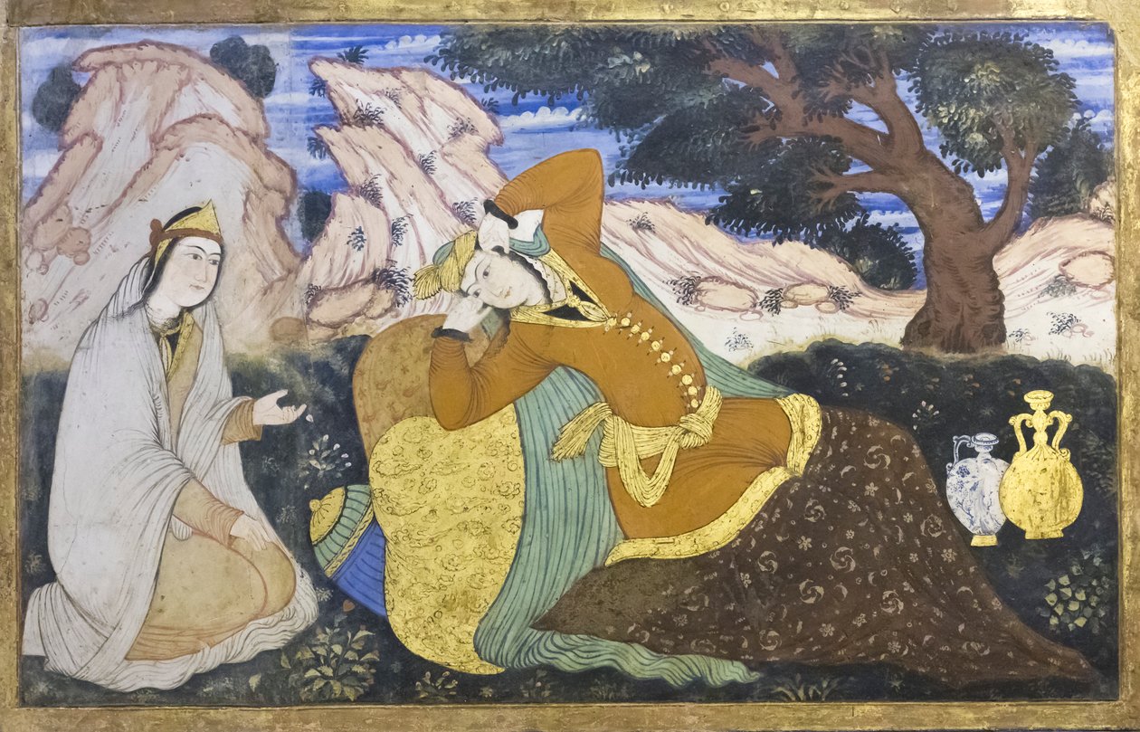 Čerstvé v paláci Chehel Sotoun, Esfahan, Írán od School Iranian