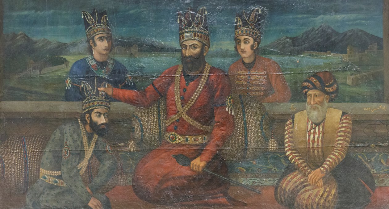 Korunovace Mohammada Šáha Gurkánského od Nadera Šáha, Abolhassan (olej na plátně) od School Iranian