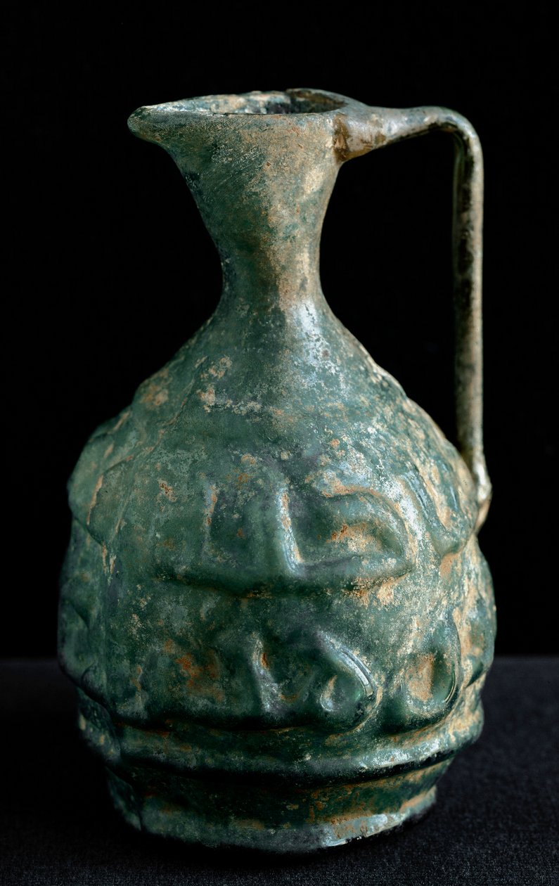 Malá skleněná amfora s nápisy. 9.-10. století Z Iráku. Ztlumit. 8,9 cm Paříž, Musee du Louvre od School Iraqi