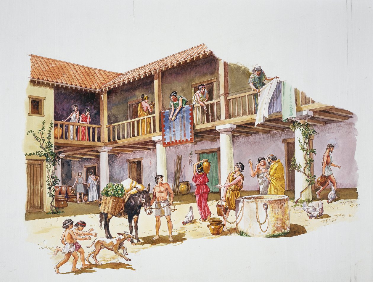 Starověké Athény - rekonstrukce domu (barevné lito) od School Italian