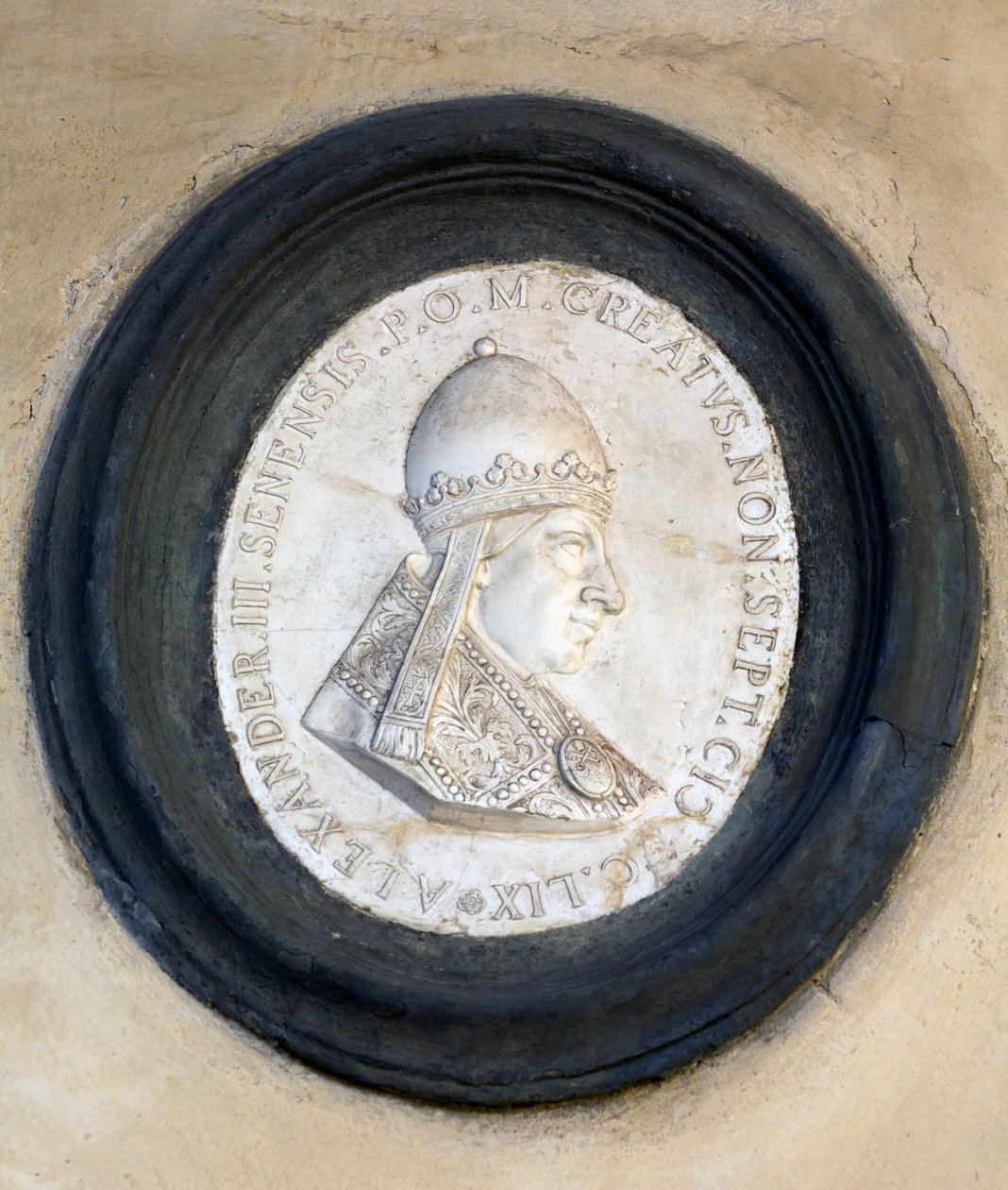 Basreliéfní medailon papeže Alexandra III od School Italian