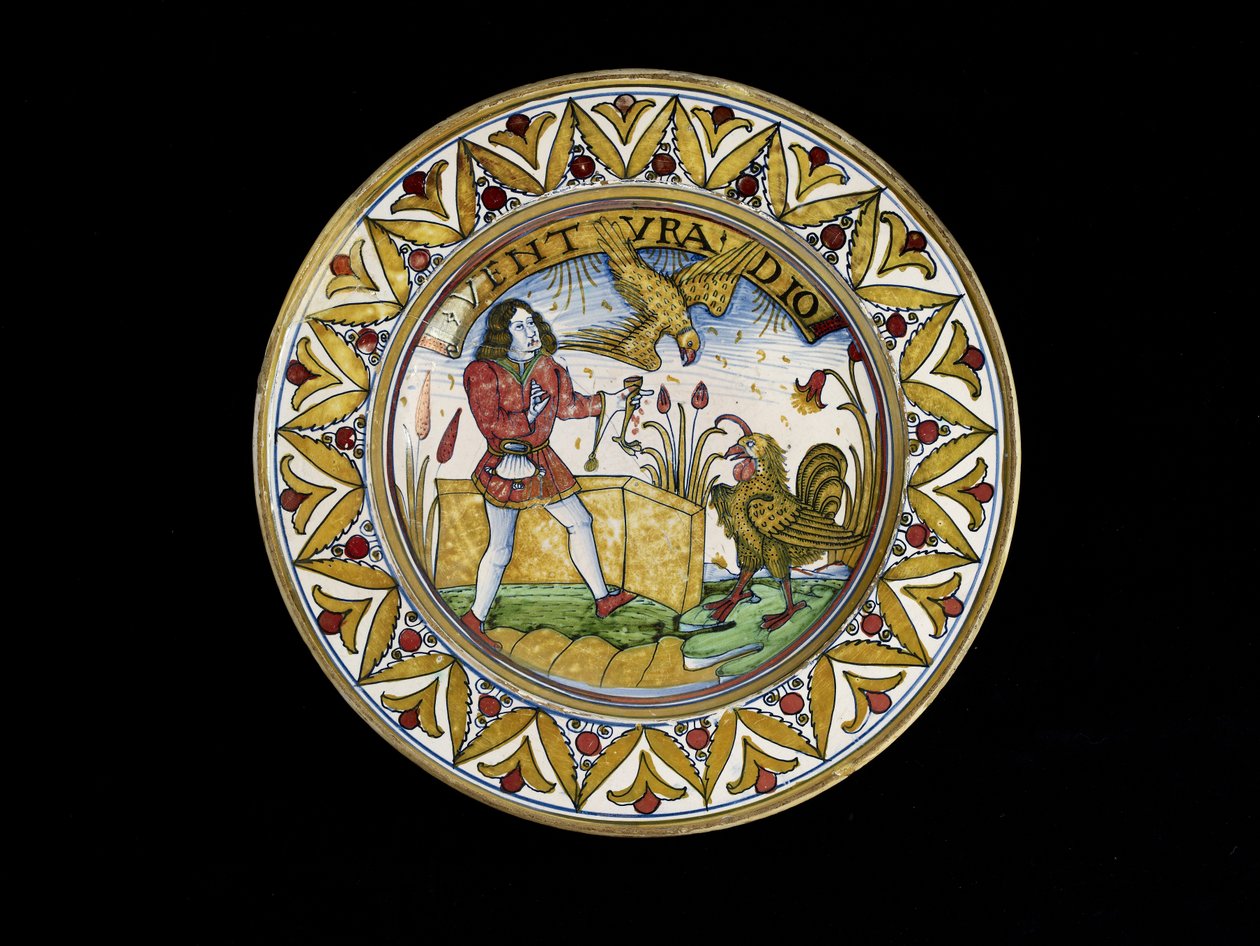 Miska se scénou z Ezopových bajek, pravděpodobně Deruta, kolem 1490-1510 (maiolica) od School Italian