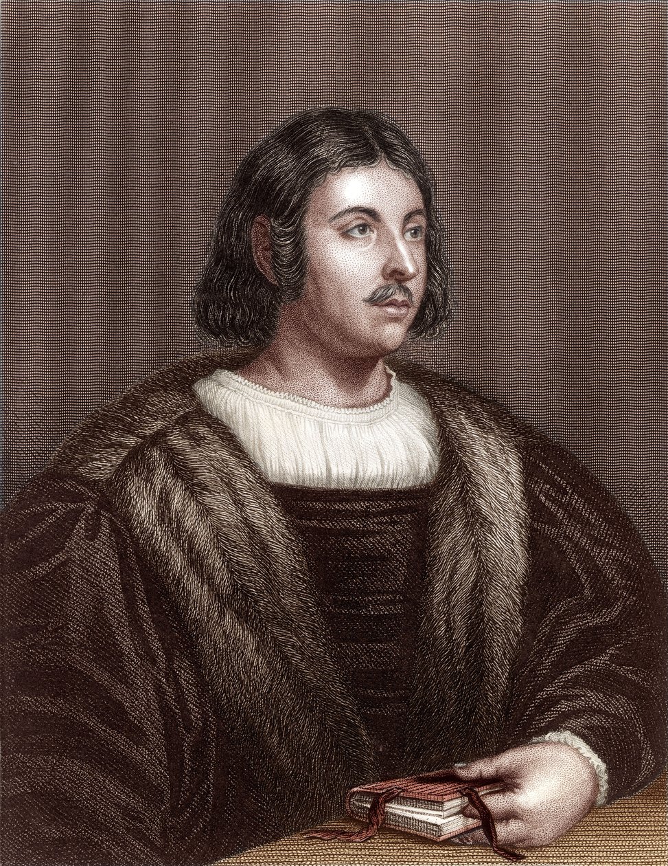 Giovanni Boccaccio (barevná rytina) od School Italian