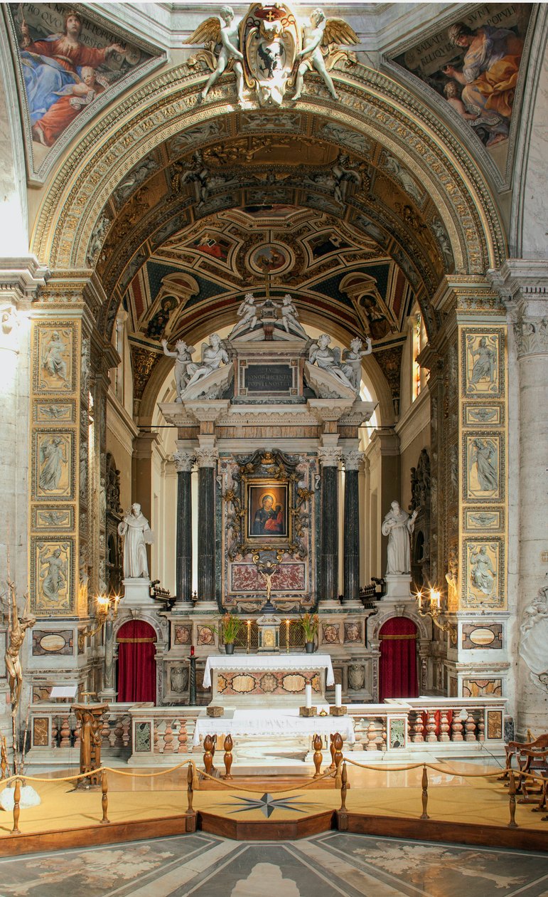 Vnitřní pohled na baziliku Santa Maria del Popolo (vnitřní pohled na kostel Santa Maria del Popolo) 15. až 17. století Řím Itálie od School Italian