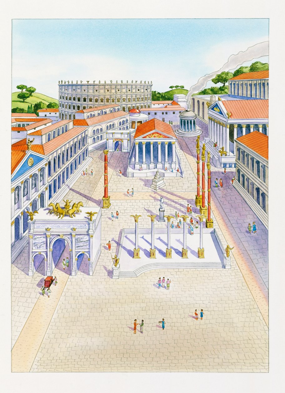 Rekonstruované Imperial Fora (barevné lito) od School Italian
