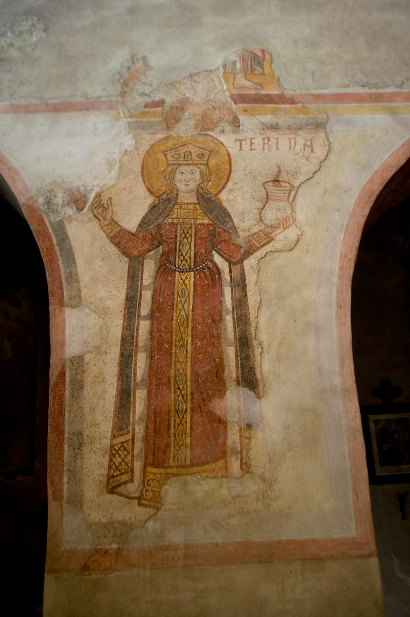 Svatá Kateřina (freska) od School Italian