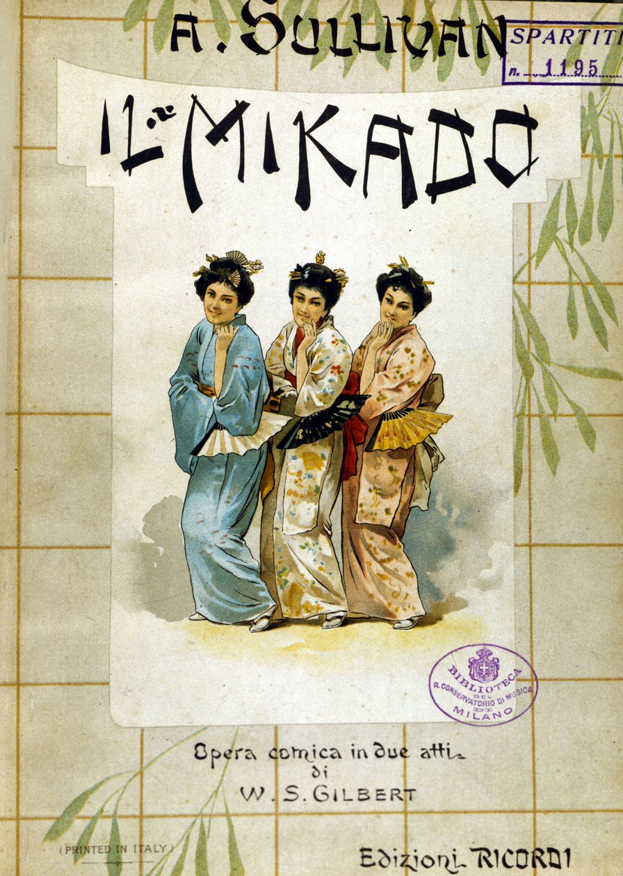 Skóre ""Mikado"" od Gilberta a Sullivana. Bibl. hudební konzervatoře v Miláně. od School Italian