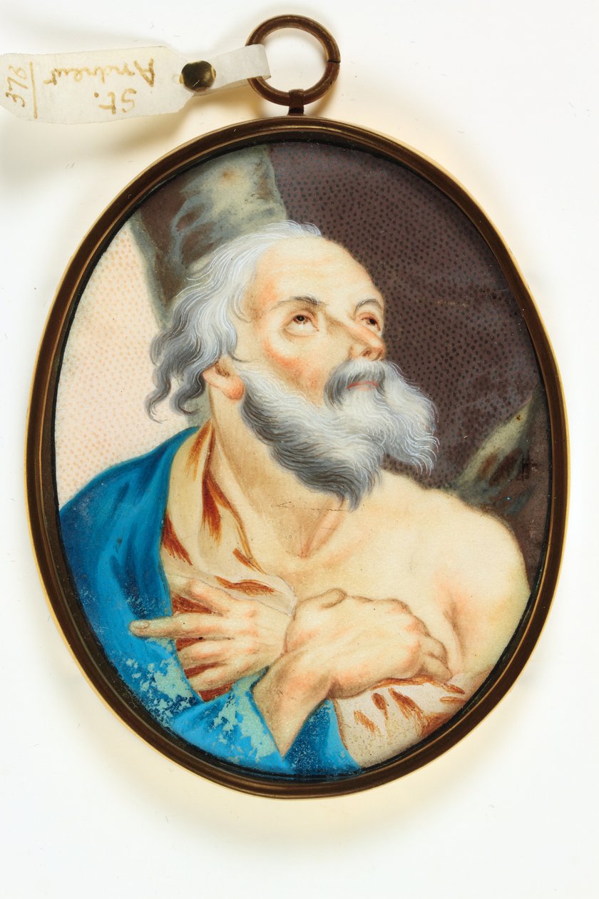 St Andrew (akvarel na pergamenu) od School Italian