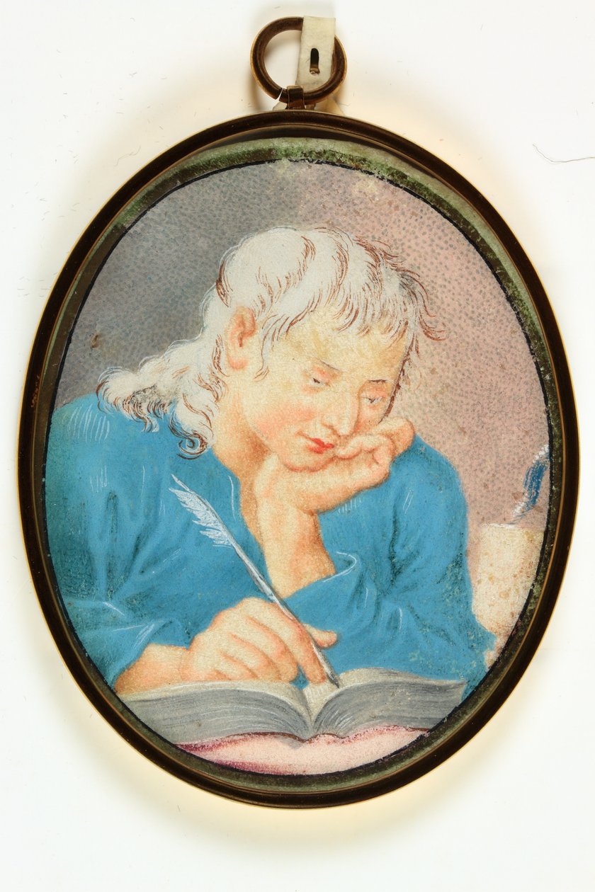 Svatý Jan Evangelista (akvarel na pergamenu) od School Italian