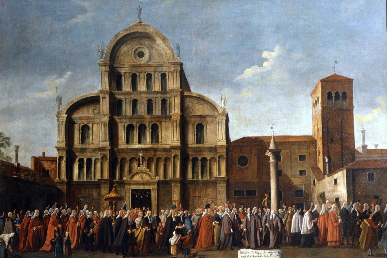 Benátky. Návštěva dóžete u svatého Zachariáše na velikonoční hostinu. Benátky, Pinacoteca Querini - Stampalia. od School Italian