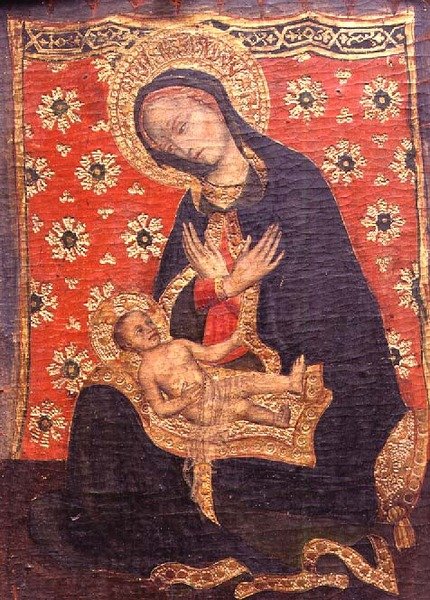 Panna a dítě, pravděpodobně konec 16. století (panel) od School Italian