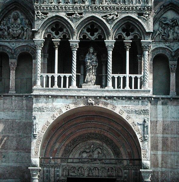 Západní průčelí, započato ve 30. letech 12. století a dokončeno v 15. století (foto) (detail) od School Italian