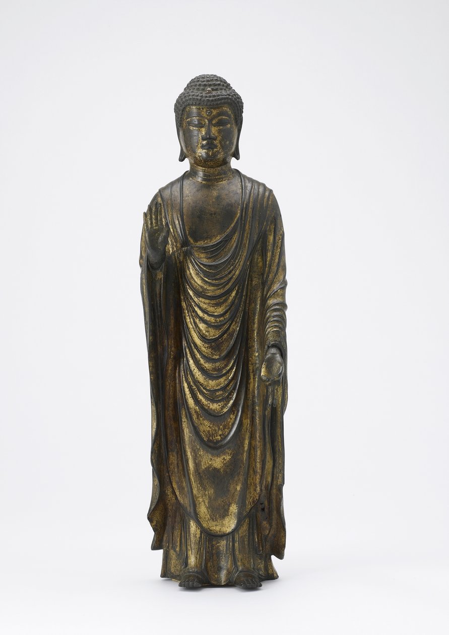Amitabha Buddha (Amida) Buddha nekonečného světla, období Kamakura (zlacený bronz) od Japanese School