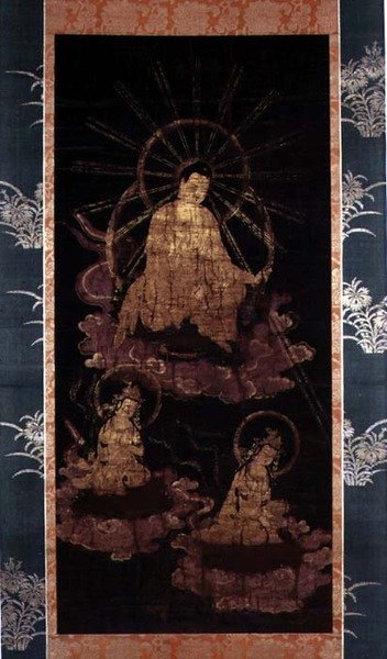 Buddha a bódhisattvové, období Muromači (1393-1573) (malba na hedvábí) od School Japanese