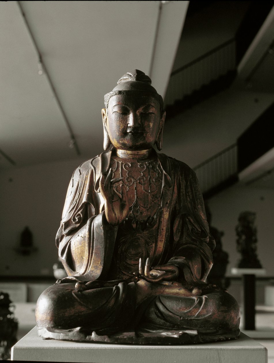 Buddha sedící v pozici lalitasana - socha, období Kamakura (1185-1333) od Japanese School