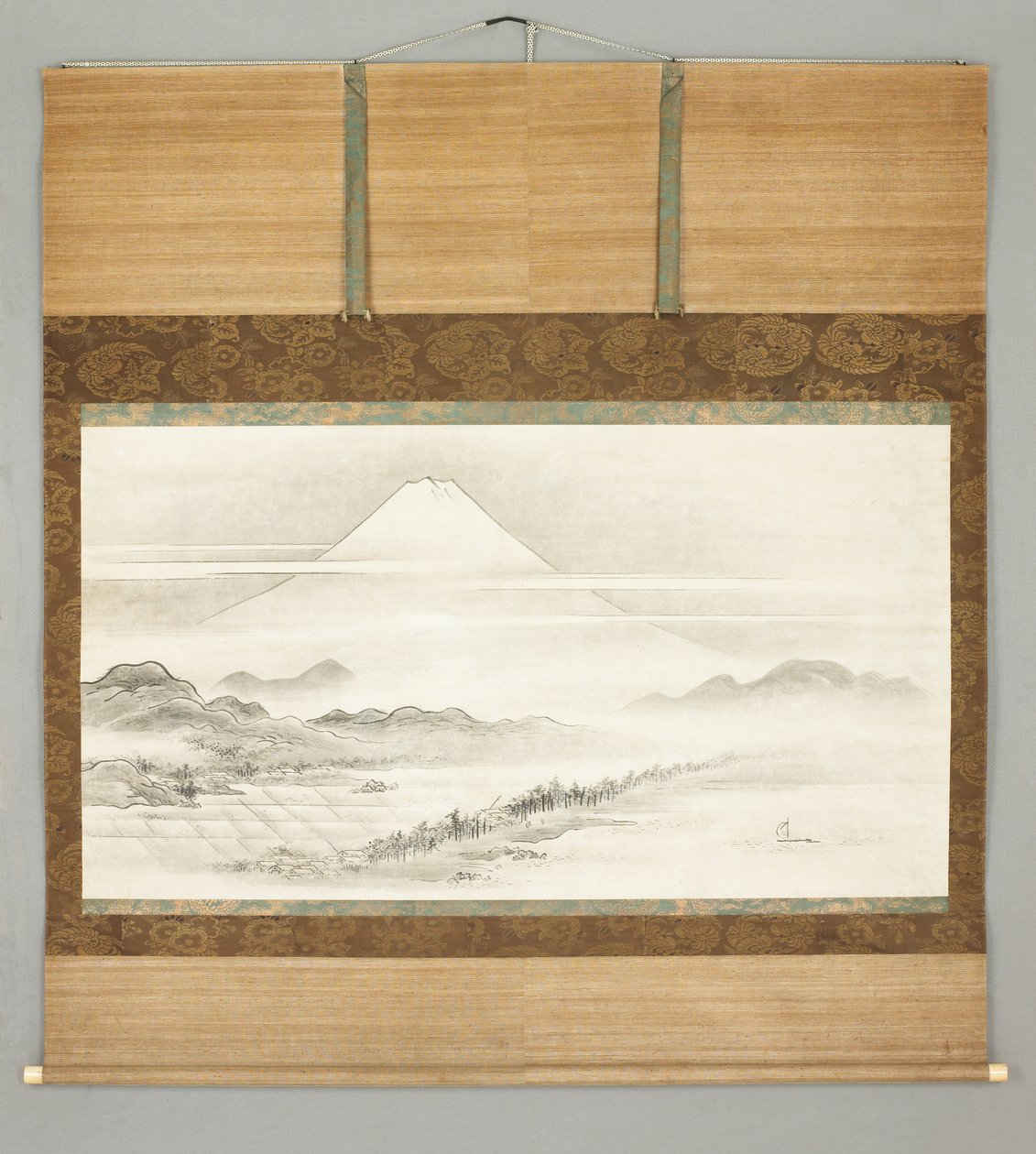 Kakemono, krajina hory Fuji od Japanese School