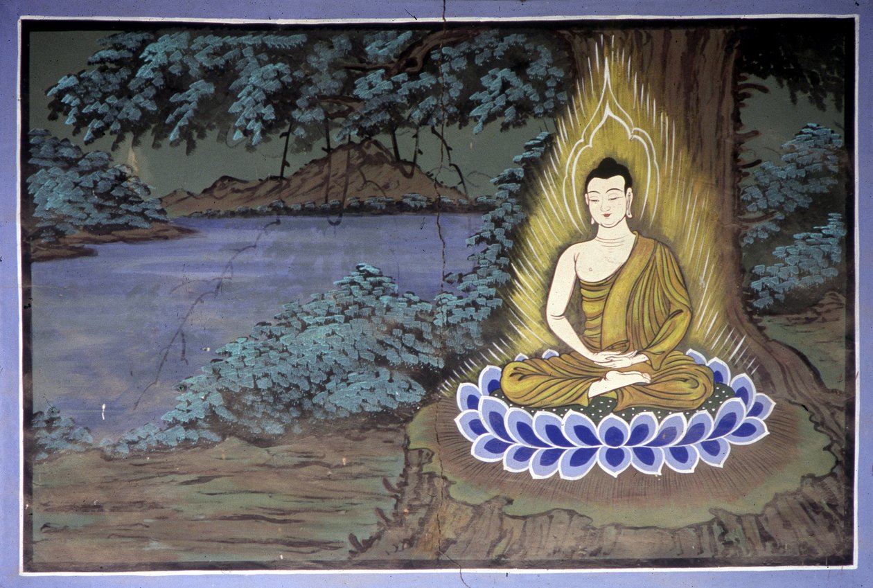 Buddhův život: Buddha v meditaci – chrám Yongju, oblast Suwon, Jižní Korea. od School Korean