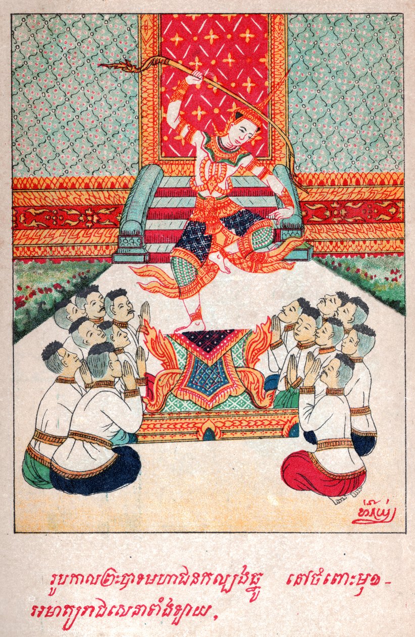 Mahajanaka Jataka. (rytina, cca 1910) od School Laotian