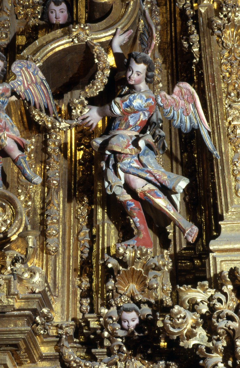 Detail výzdoby Churrigueresque (malovaná omítka) od School Mexican