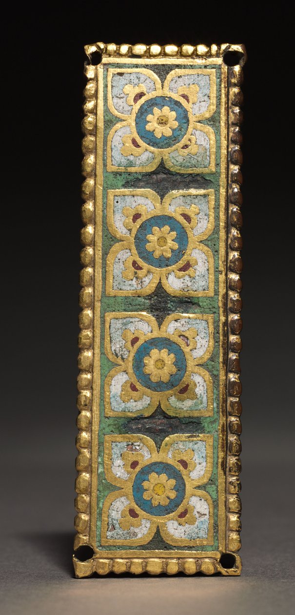 Plaketa, pravděpodobně ze svatyně relikviáře, kolem 1200-1250 (zlacená měď; champlevé smalt) od School Mosan
