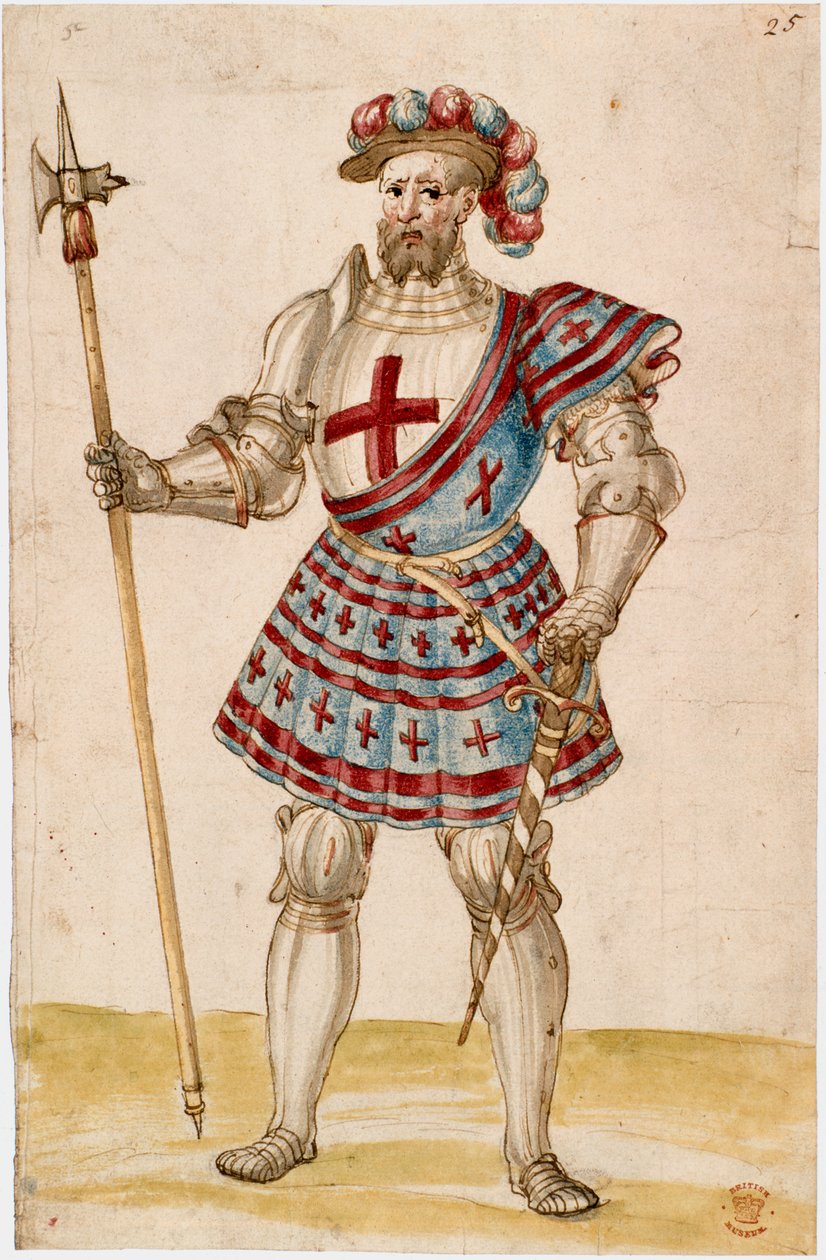 Cotton Augustus III, f.25, Rytíř s kladívkem (vellum) od School Netherlandish