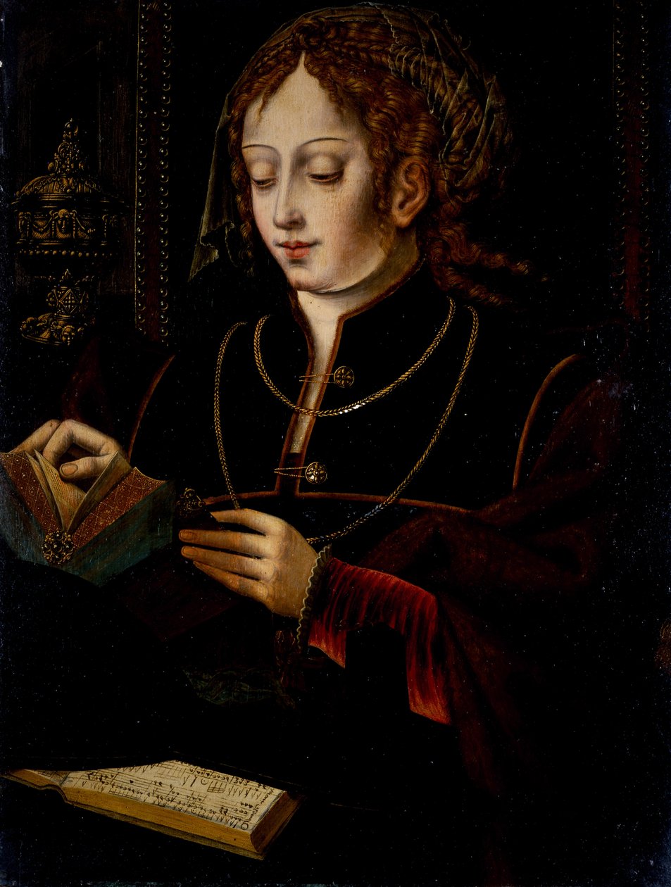Máří Magdaléna, asi 1520 (olej na dubovém dřevě) od School Netherlandish