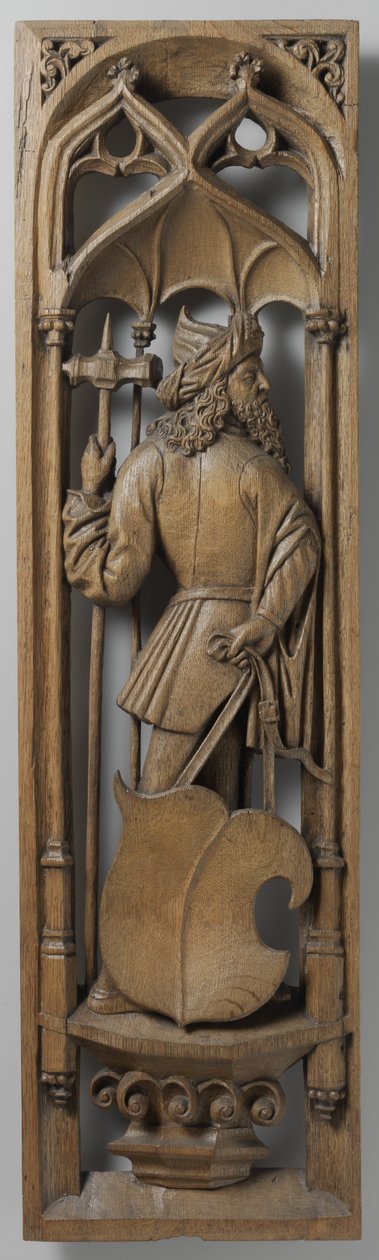 Panel z varhanní skříně, c. 1510-20 (dub se stopami polychromie) od School Netherlandish