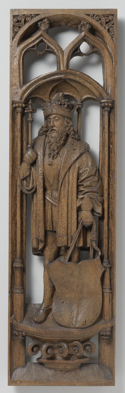 Panel z varhanní skříně, c. 1510-20 (dub se stopami polychromie) od School Netherlandish