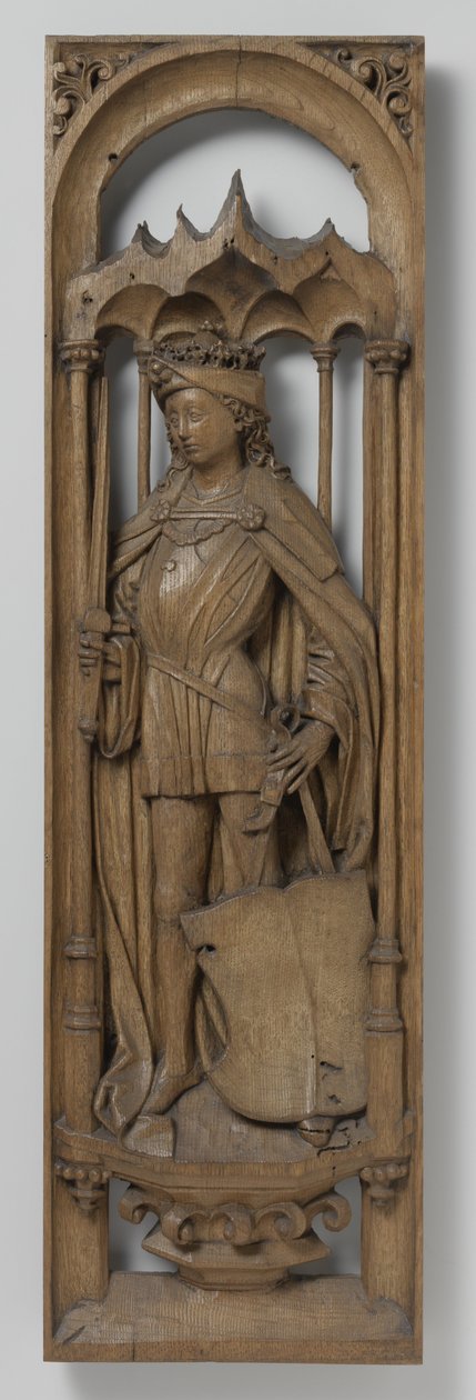 Panel z varhanní skříně, c. 1510-20 (dub se stopami polychromie) od School Netherlandish