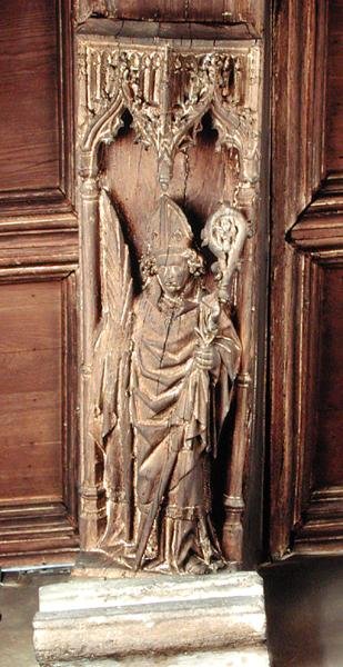 Svatý Augustin, jeden ze čtyř latinských otců církve (dřevo) od School Netherlandish